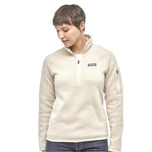 PATAGONIA Better Sweater Size Medium Oyster White 1/4-Zip Fleece Pullover